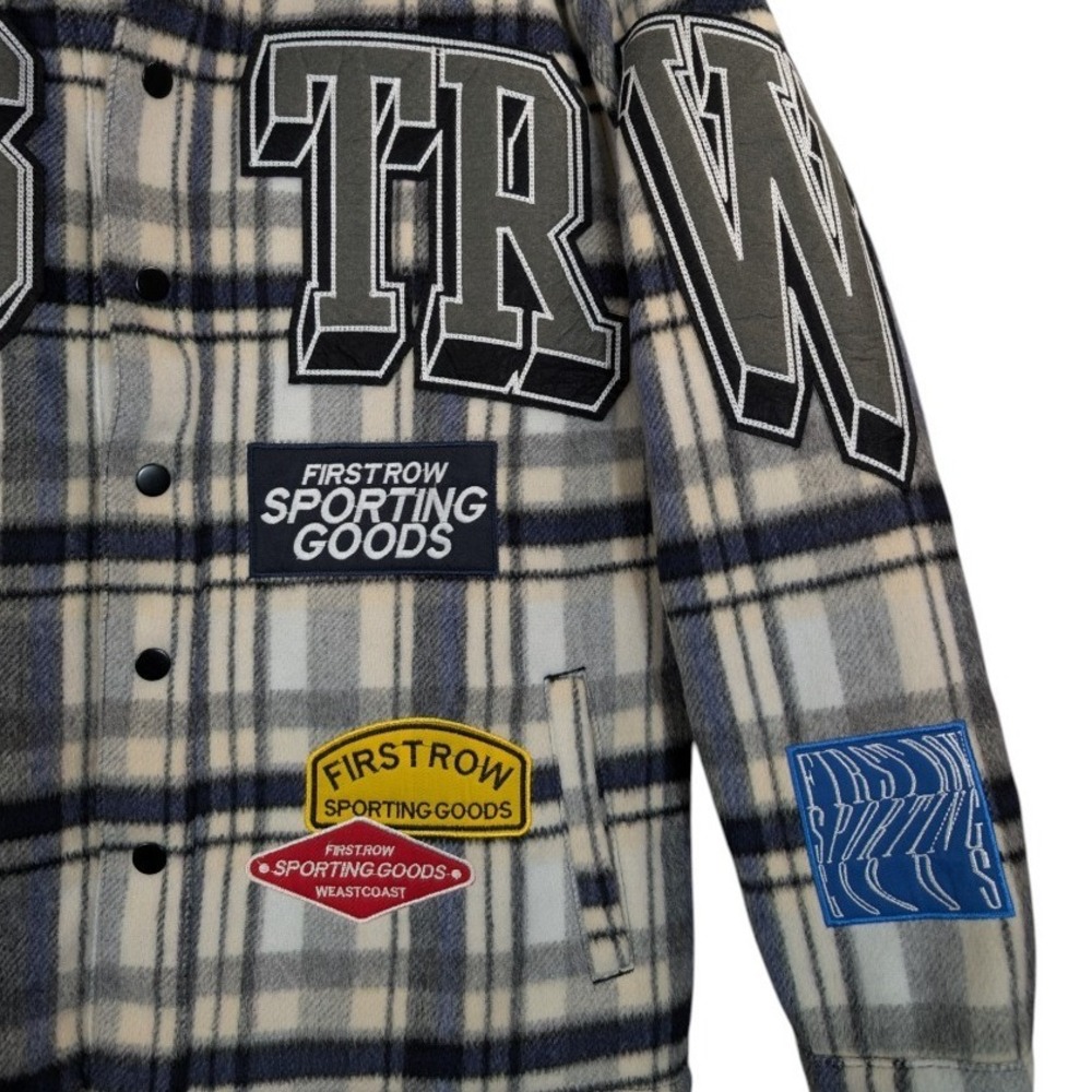 First Row Sporting Logo Multi Patch Jacket Button… - image 3